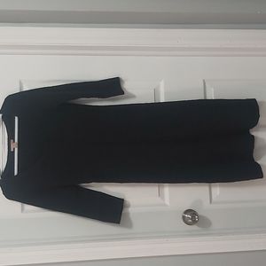 H & M Black wool and angora midi dress